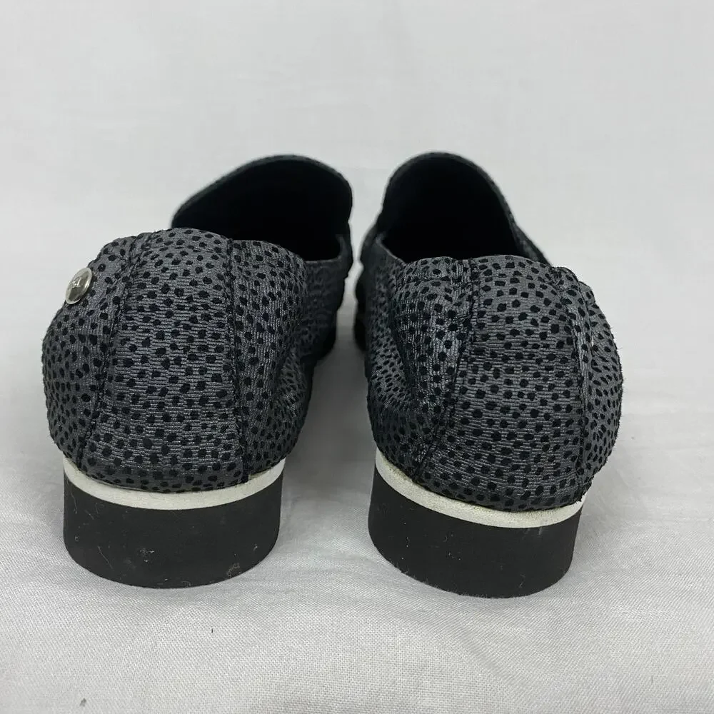 AGL Pointer Loafer Womens 9 39.5 Gray Black Slip On Shoes‎ Flats Italy Luxury